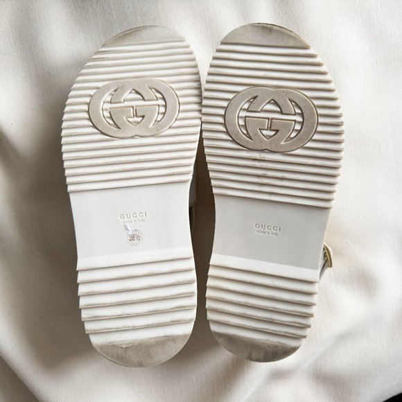 Gucci Supreme Slides in White/Beige, size 38.5 - Picture 6 of 9